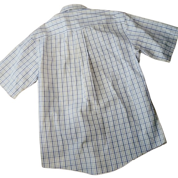 Orivs Mens Multicolor Plaid Short Sleeve Collared Button Up Shirt Size Medium‎ - Picture 2 of 7